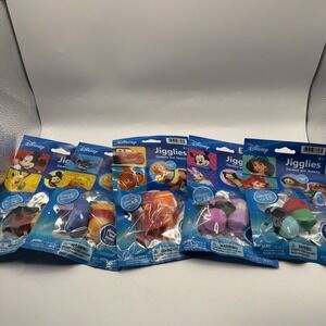 Lot of 10 DISNEY JIGGLIES Squeezy Stretchy New Sealed Mickey Minnie Pooh Stitch